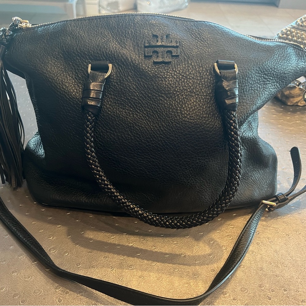Tory Burch genuine black leather shoulder bag